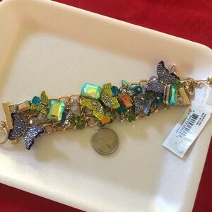 NWT Betsey Johnson Butterfly Charm Bracelet
